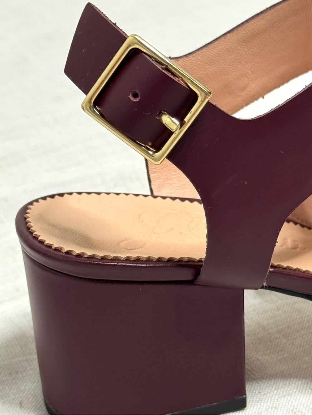 J. Crew Burgundy Block Heel Leather Sandals - Picture 7 of 11